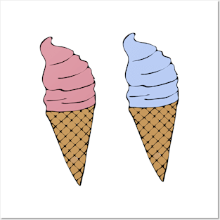 Two ice-creams. Posters and Art